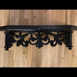 Black Ornate Resin Floating Wall Shelf